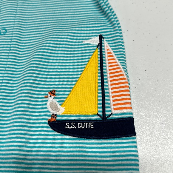๐ NWT ๐ Boyโs Blue Onesie w/ S.S. cutie Sailboat sz 9M - Picture 3 of 4